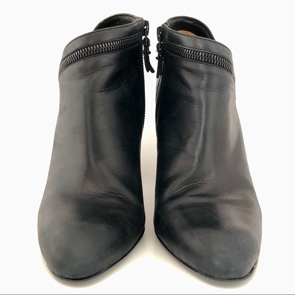Via Spiga Leather Ankle Boots, Black w/Zip, sz 8 - Picture 2 of 8